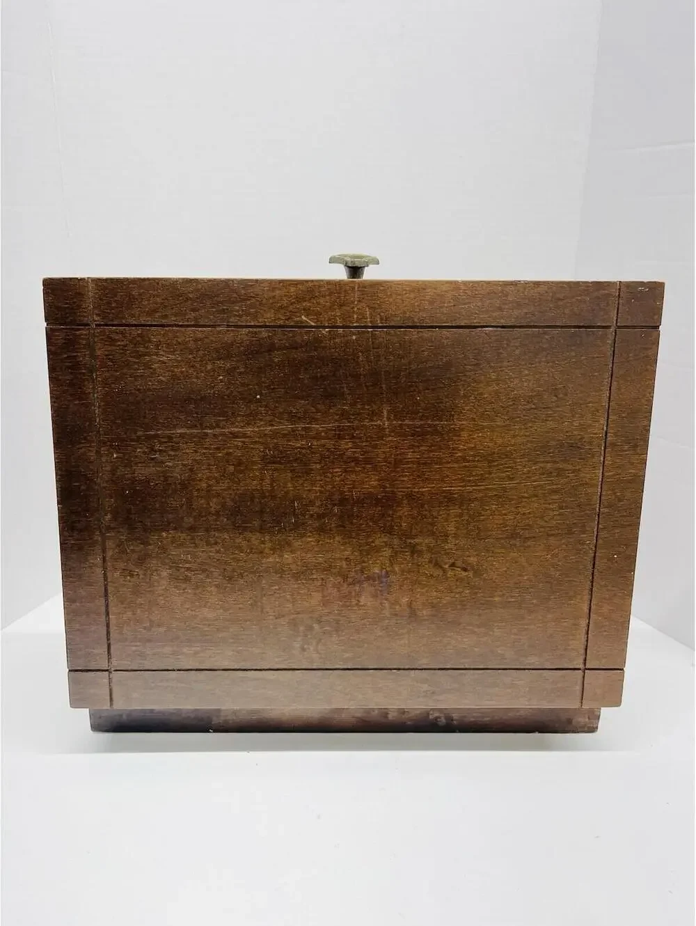 Naken's Brown Silverware Chest Tarnish Proof Cloth Lining Red 14.5x11x3